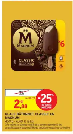 Intermarché Contact MAGNUM Glace bâtonnet classic x6 offre