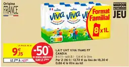Intermarché Contact CANDIA Lait uht viva 1% mg ff offre