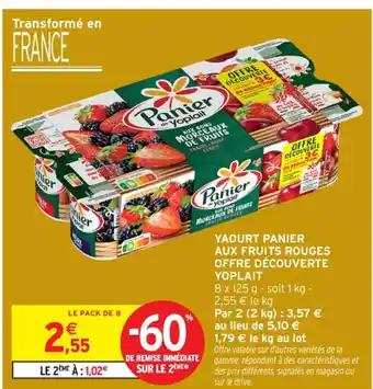 Intermarché Contact YOPLAIT Yaourt panier aux fruits rouges offre découverte offre