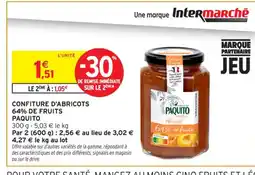 Intermarché Contact PAQUITO Confiture d'abricots 64% de fruits offre