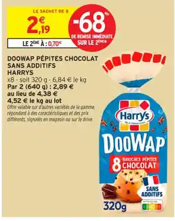 Intermarché Contact HARRYS Doowap pépites chocolat sans additifs offre