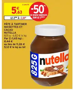 Intermarché Contact NUTELLA Pâte à tartiner noisettes et cacao offre