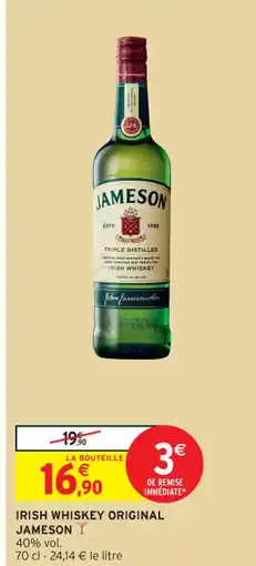 Intermarché Contact JAMESON Irish whiskey original offre