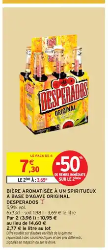 Intermarché Contact DESPERADOS Bière aromatisée à un spiritueux à base d'agave original offre