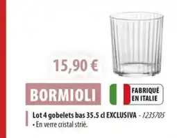 Cuisine Plaisir BORMIOLI Lot 4 gobelets bas offre