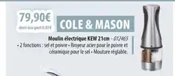 Cuisine Plaisir COLE & MASON Moulin électrique offre