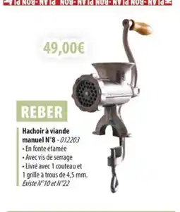 Cuisine Plaisir Hachoir à viande manuel offre