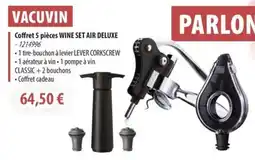 Cuisine Plaisir Coffret 5 pièces wine set air deluxe offre