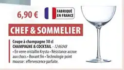 Cuisine Plaisir CHEF & SOMMELIER Coupe à champagne offre