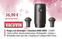 Cuisine Plaisir Pompe à vin électrique +2 bouchons offre