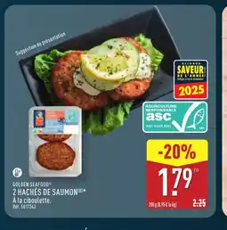 ALDI GOLDEN SEAFOOD 2 hachés de saumon offre