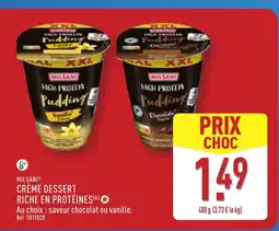 ALDI MILSANI Crème dessert riche en protéines offre