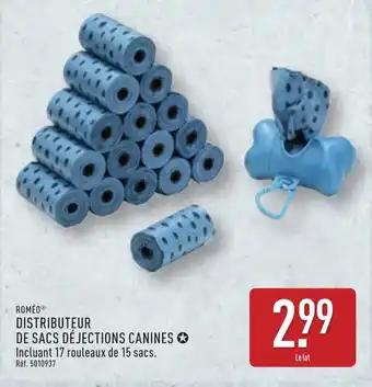 ALDI ROMÉO Distributeur de sacs déjections canines offre