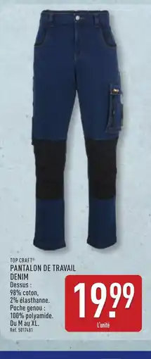 ALDI TOP CRAFT Pantalon de travail denim offre