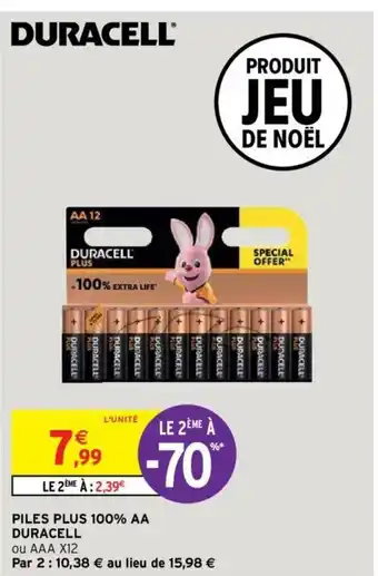 Piles Plus 100% AA Duracell