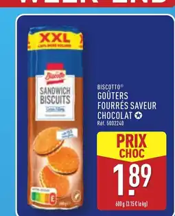 ALDI BISCOTTO Goûters fourrés saveur chocolat offre