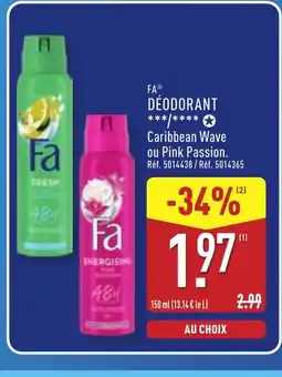 ALDI FA Déodorant offre