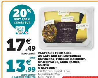 Super U Plateau 5 Fromages offre