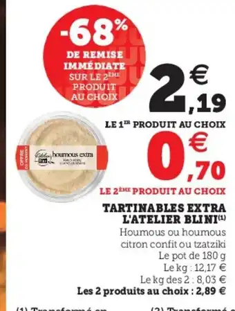 Super U Tartinables Extra offre