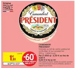 Intermarché Hyper Camembert Président offre