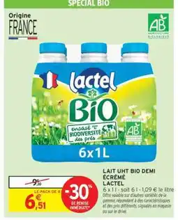 Intermarché Hyper Lait UHT Bio Demi Écrémé Lactel offre