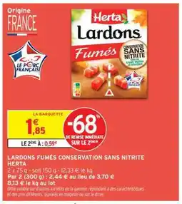 Intermarché Hyper Lardons Fumés, Conservation Sans Nitrite Herta offre