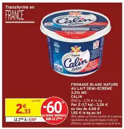 Intermarché Hyper Yoplait Calin Extra Fromage Blanc offre