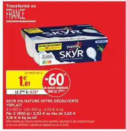 Intermarché Hyper SKYR 0% NATURE OFFRE DÉCOUVERTE YOPLAIT offre