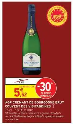 Intermarché Hyper AOP Crémant de Bourgogne Brut 'Couvent des Visitandines' offre