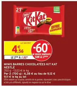 Intermarché Hyper MINIS BARRES CHOCOLATÉES KIT KAT NESTLE offre