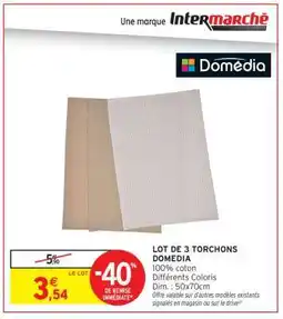 Intermarché Hyper LOT DE 3 TORCHONS DOMEDIA offre