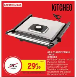 Intermarché Hyper Gril Viande Panini Tacos KITCHEO offre