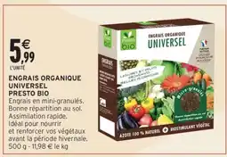 Intermarché ENGRAIS ORGANIQUE UNIVERSEL PRESTO BIO offre