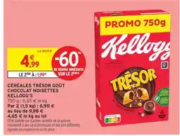 Intermarché Hyper CÉRÉALES TRÉSOR GOÛT CHOCOLAT NOISETTES KELLOGG'S offre