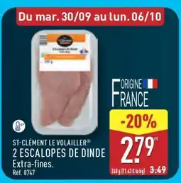ALDI 2 Escalopes de Dinde offre