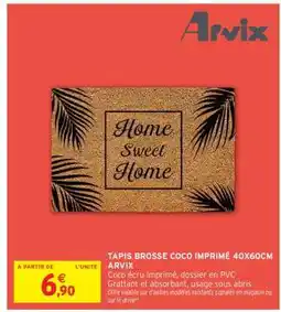 Intermarché Hyper Tapis Brosse Coco Imprimé 40x60cm offre