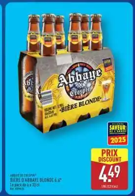 ALDI BIÈRE D'ABBAYE BLONDE 6,6° offre