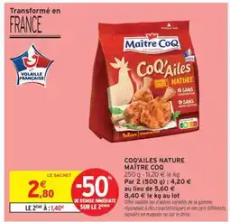 Intermarché Hyper COQ'AILES NATURE MAÎTRE COQ offre