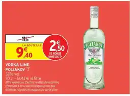 Intermarché Hyper Vodka Lime 'Poliakov' offre