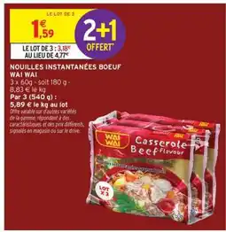 Intermarché Hyper Nouilles Instantanées Boeuf Wai Wai offre