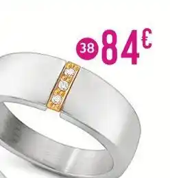 E.Leclerc bague acier et diamants 0,04 ct, taille 62 offre