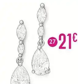 E.Leclerc boucles en argent rhodié et oxydes de zirconium offre