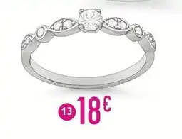 E.Leclerc Bague en argent rhodié et oxydes de zirconium, taille 54 offre