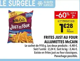 Supeco McCain Frites Just au Four Allumettes offre