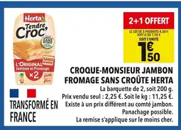 Supeco Herta Croque-Monsieur Jambon Fromage sans croûte offre