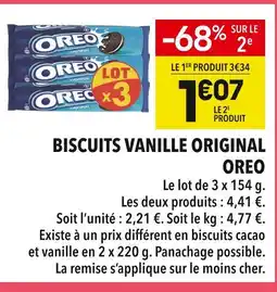 Supeco OREO Biscuits vanille original offre