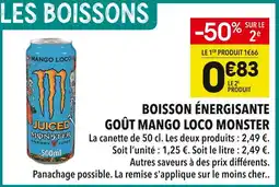 Supeco Monster Boisson énergisante goût Mango Loco offre