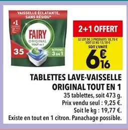 Supeco Fairy Tablettes lave-vaisselle Original tout en 1 offre