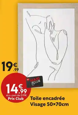 Maxi Bazar Toile encadrée Visage 50×70cm offre