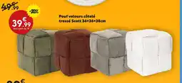 Maxi Bazar Pouf velours côtelé tressé Scott offre